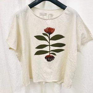 Patagonia RARE CROP Graphic Tee / T-Shirt - White Flower, Large